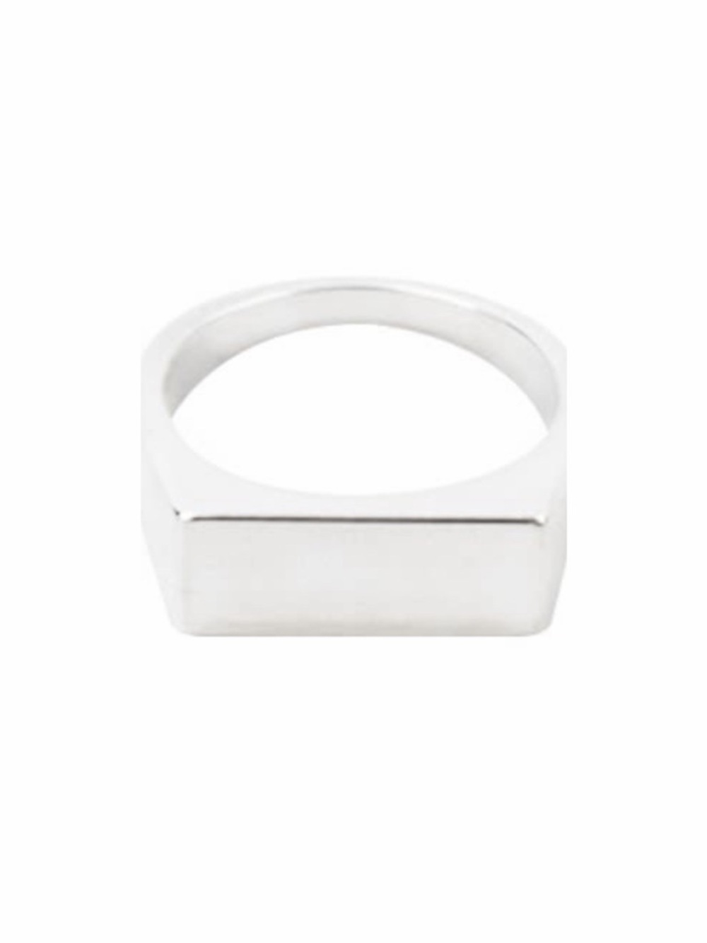 Club Monaco silver tone flat signet ring size 7 - Picture 1 of 6